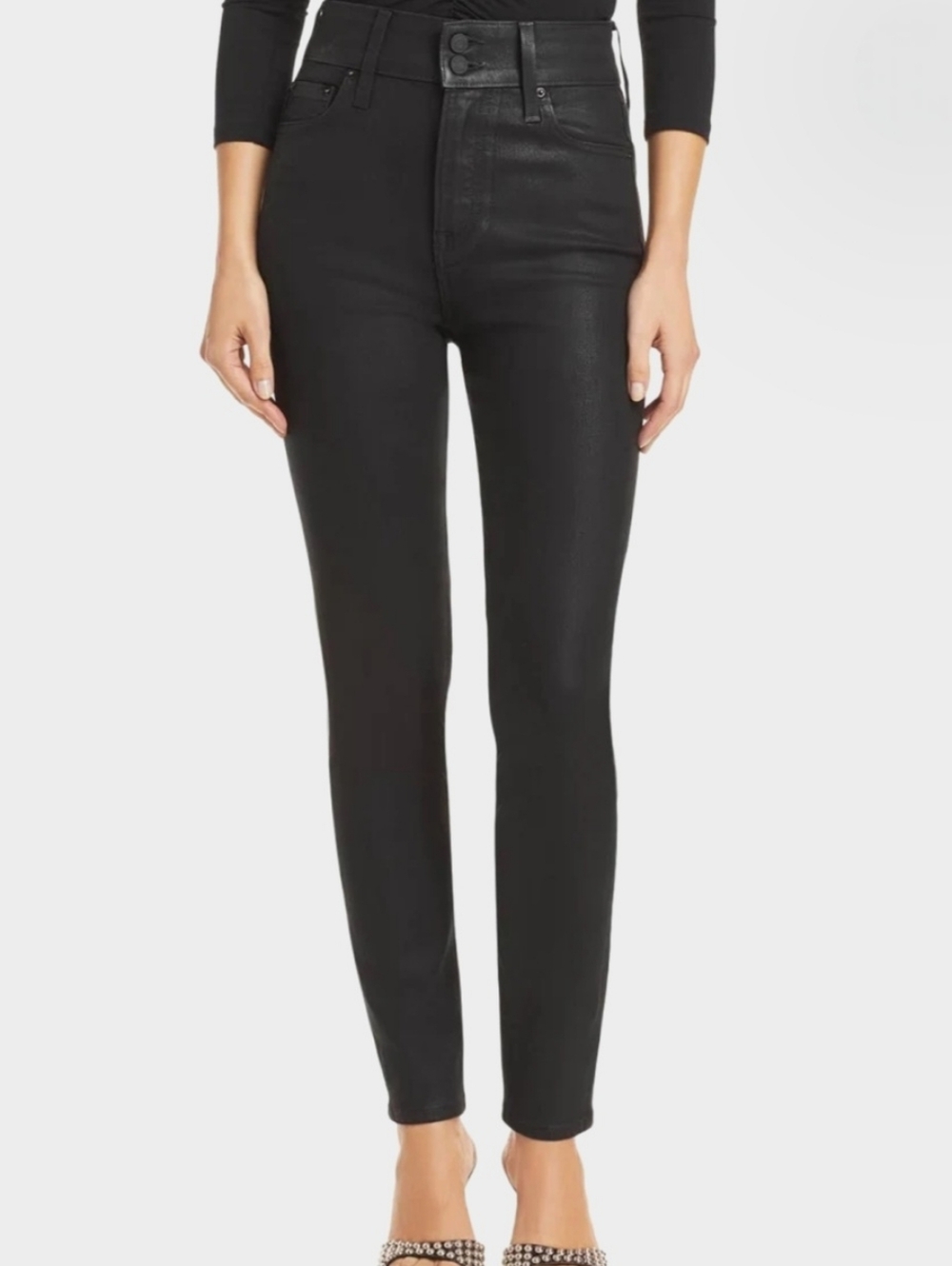 GRLFRND Oriana Ultra High Rise Black Skinny Jeans in Got Away Again Womens 25
